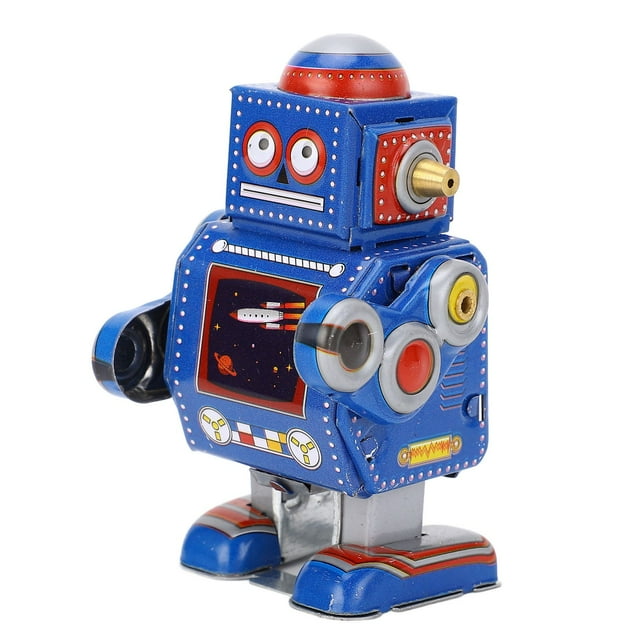 Juguete De Robot De Cuerda, Robot De Hojalata De Metal Vintage, Divertido Juguete Mecánico Vintage Para Niños, Robot Clásico, Estaño Coleccionable, Figura De Mesa, Estantería