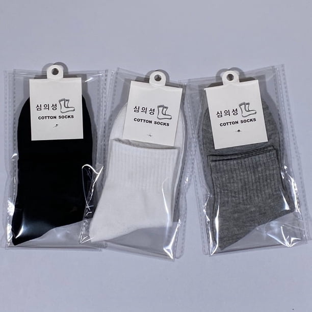 Calcetines de hombre de otoño e invierno, calcetines hasta la mitad de la pantorrilla, calcetines deportivos de algodón, medias de negocios de color sólido, regalo envuelto individualmente