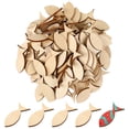 thumbnail image 3 of Yage 100 Pcs Unfinished Wooden Chips Fish-shape Wood Slices Graffiti Wood Chips Creative DIY Accessories for Crafts, 3 of 6