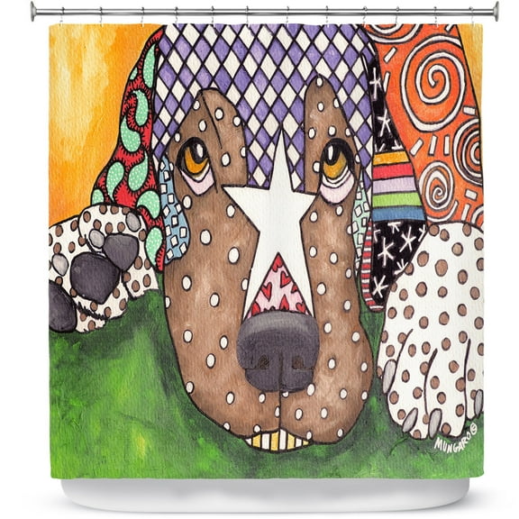 Shower Curtains 70" x 93" from DiaNoche Designs by Marley Ungaro - Sad Labrador Retriever
