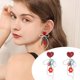 thumbnail image 2 of Un par de aretes de punto a mano de cuentas de flores Pendientes de diseño de cristal del arco Pendientes Airy Pendientes Regalo, 2 of 8