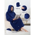 thumbnail image 3 of AMITOFO Wearable Blanket, Oversized Sherpa Blanket Hoodie with Giant Pocket and Sleeve for Adults Women Men, Soft Comfy Warm Fleece Sweatshirt Winter Gift (Navy), 3 of 5