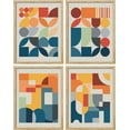 thumbnail image 3 of PixonSign 4PCS Adhesive Canvas Posters Mid-Century Modern Colorful Geometric Polygons Abstract Digital Art Modern Combination Graphics Art Decor Zen Relax/Calm Multicolor for Bedroom - 8"x10" Natural, 3 of 5