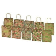 Madison Medium Kraft Paper Multi-color Gift Bags, with Glitter 10 Count
