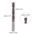 thumbnail image 2 of Uxcell 3.6mm DIN K45 Tungsten Carbide AlTiSin Coated Twist Drill Bit for Stainless Steel, 2 of 5
