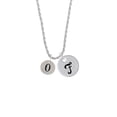 thumbnail image 2 of Delight Jewelry Silvertone Disc 1/2'' Number - 0 - Silvertone Script Initial Disc - F - Charm Necklace, 20"+3", 2 of 4