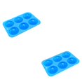 thumbnail image 2 of Cateissary Molde para rosquillas de 6 cavidades, bandeja antiadherente de silicona para hornear, resistente al calor, reutilizable, para hacer Azul 2piezas, 2 of 6