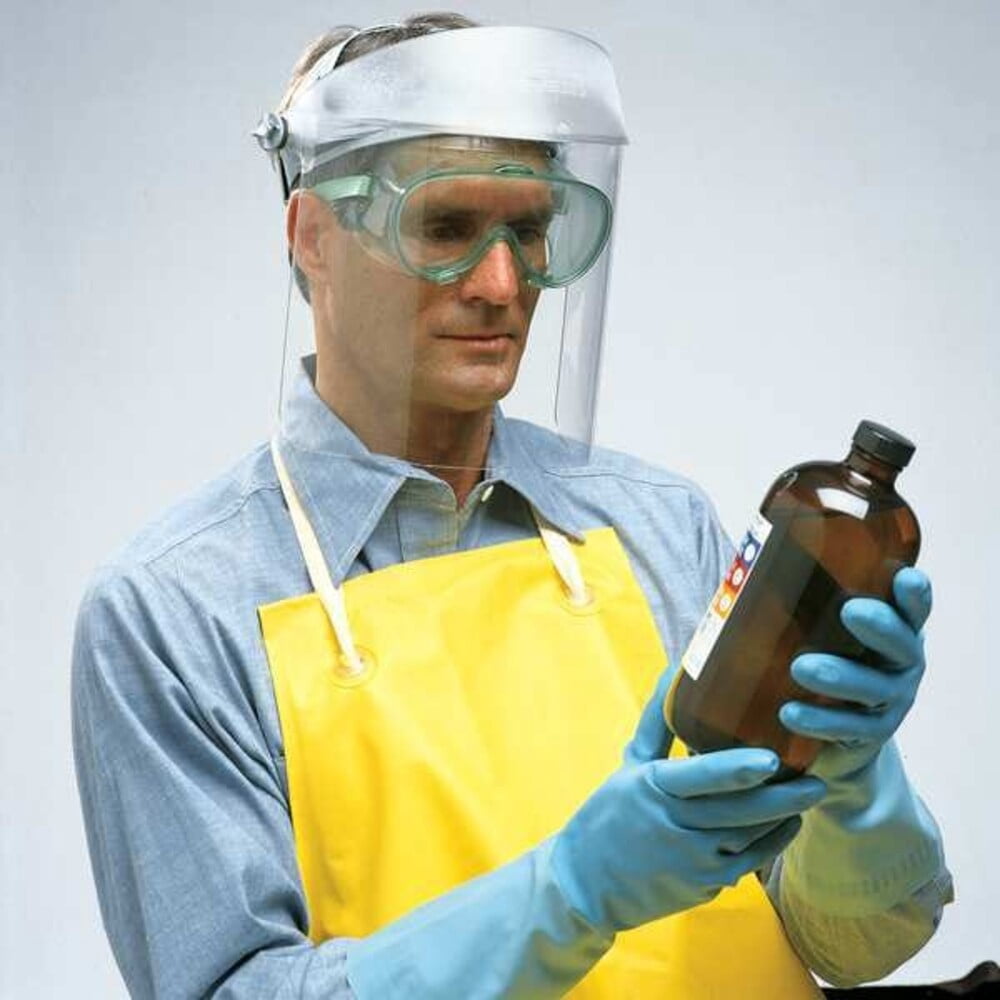 Faceshield Visor, Clear Visor, Polycarbonate, Chemical Resistant Lens, clear 028AF+BOX