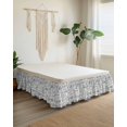 thumbnail image 2 of Pastoral Flowers Ruffle Bed Skirt Queen Size Retro Farmhouse Plant Adjustable Elastic Dust Bed Skirts Wrap Around Bedskirt Wrinkle Free Easy Fit with 18 Inch Drop, 2 of 8