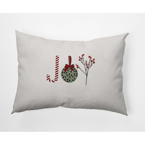 20" x 14" Simply Daisy Oh Joy! Polyester Indoor/Outdoor Pillow, Ivory (1 Count)