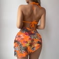 thumbnail image 2 of Aayomet Maillots de Bain pour Femmes 2024 3 Pcs Bikini (Orange, S), 2 of 5