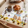 thumbnail image 3 of Sunflowers Dog Placemats Set of 6 Spring Watercolor Floral Stars Colorful Plaid Place Mats Indoor Wipeable Table Mats Washable Dining Table Placemats for Kitchen Holiday Party Home Decor 13x19 Inch, 3 of 9