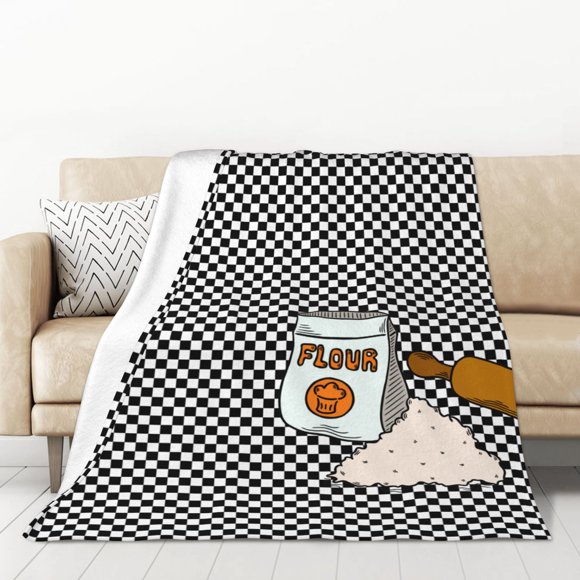 XMXT Throw Blankets, Cartoon Wheat Flour Pattern Bed Blanket for Bedroom Sofa, 50 x 70 inches Multicolor