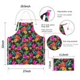 thumbnail image 7 of Pioneer Flower Floral Print Pattern Apron-Garden Aprons for Women with Pockets-Cotton Linen Waterproof Kitchen Cooking Gardening Aprons Adjustable for Kitchen,Cooking,BBQ and Salon 33x27 Inch, 7 of 7