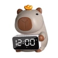 thumbnail image 1 of Figura de carpincho con tapa para caja de pañuelos, reloj despertador LED, altavoz Bluetooth, reloj de escritorio Marrón, 1 of 8