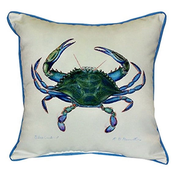 Betsy Drake ZP005 22 x 22 in. Blue Crab - Male Extra Large Zippered Pillow