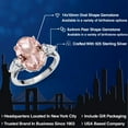 thumbnail image 2 of Gem Stone King 925 Sterling Silver Peach Nano Morganite and Lab Grown Diamond Engagement Ring for Women | 9.90 Cttw | Oval 14X10MM | Gemstone October Birthstone | Size 7, 2 of 6