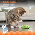 thumbnail image 3 of Crunchy Pickle-Shaped Cat Toy with Catnip & Dental Mesh - Plush Crinkle Kicker for Teeth Cleaning & Play, Green, 3 of 9