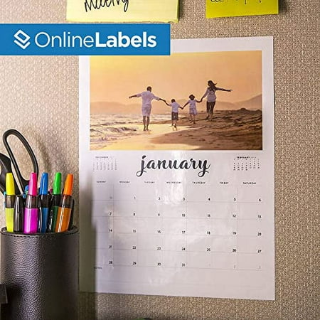 8.5 x 11 White Gloss Full Sheet Labels (Inkjet Printers Only) - 100 Sheets - Vertical Back Slit for Easy Peeling - OnlineLabels