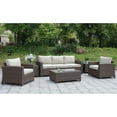 thumbnail image 2 of Furniture of America Ayala Contemporary Glass Top Outdoor End Table, Dark Brown, 2 of 4