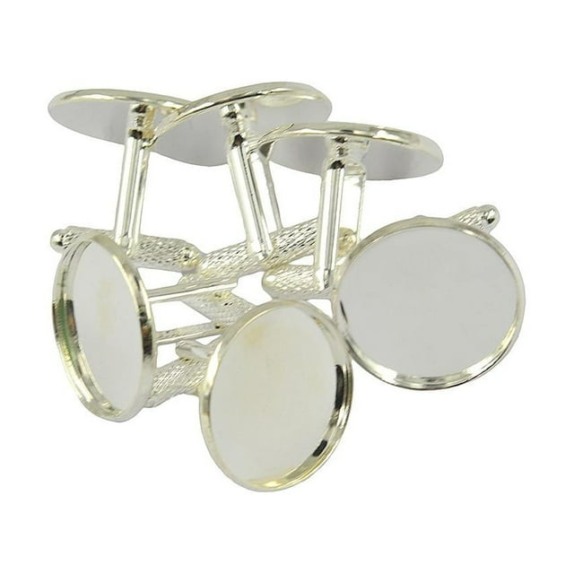 6pcs / Lot Espacios en de Gemelos Chapados en Plata con Ajustes de Cabujones de Bisel de 20 Mm