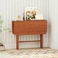 thumbnail image 2 of Costway Foldable Dining Table for 2-4 People Extendable Table with Rubber Wood Legs Brown, 2 of 10