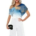 thumbnail image 3 of WISEFIN Women's Plus Size Wide Leg Pant Gradient Short Sleeve Casual One-Piece Jumpsuits, 3 of 4