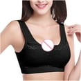 thumbnail image 3 of Clearance Push Up Bras Women Woman Tops Bra No Underwire Underwears Base Vest Style Sports Base Underwears V-Neck No Underwire Bra Feature Hook and Eye Closure Sport Bra Style Y-216 , Black M, 3 of 3