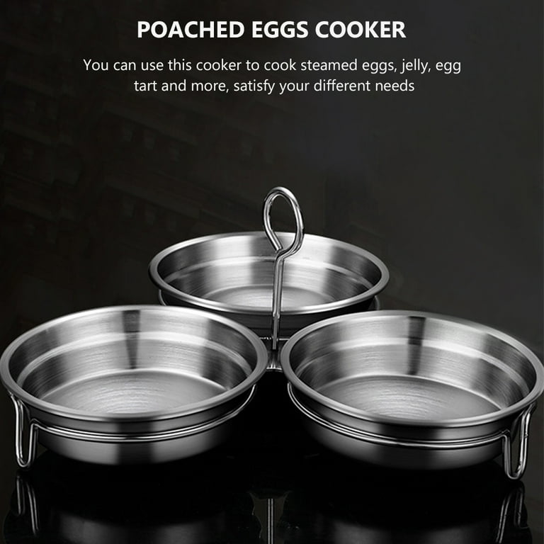 1 Set Egg Poacher Pan Nonstick Poached Egg Maker Stainless Egg Poaching Pan  