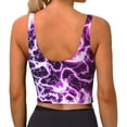 thumbnail image 3 of Lsque Blue Lightning Printed Women'S Sports Bra, Compression, Moisture Wicking, High-Impact Sports Bra For Women,Supportive sports bra-XX-Large, 3 of 9