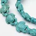 thumbnail image 1 of Dyed Synthetic Turquoise Bead Strands Tortoise Turquoise 17~18x14x6~8mm Hole: 1mm about 23pcs/strand 15 inch, 1 of 4