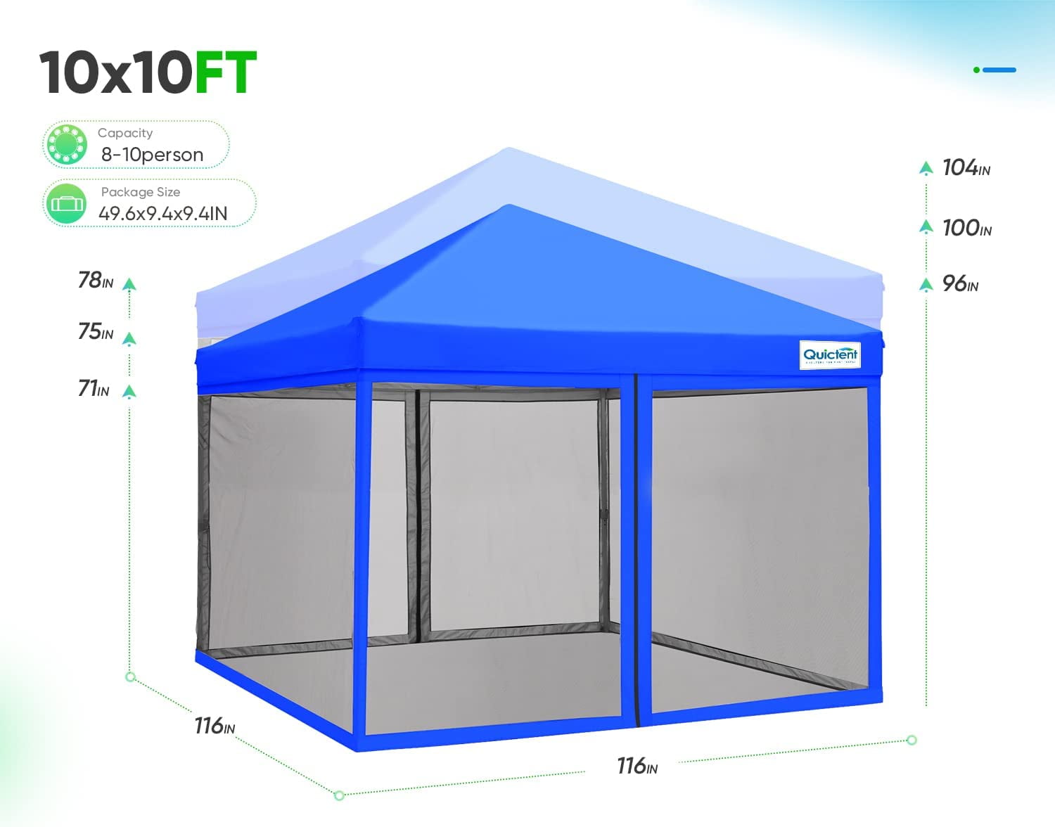 Quictent 10x10 EZ Pop up Canopy Tent with Screen Walls and Waterproof Bag Tan in Kosovo at 184 Rating 5