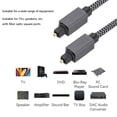 thumbnail image 2 of Cable de audio óptico digital jixopn de 1,8 m y 3 m, cable de audio óptico SPDIF, cable de fibra óptica para amplificadores, altavoces, TV Box y cine en casa., 2 of 8