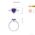 thumbnail image 4 of ANGARA Natural 1.2 Ct. Amethyst with Diamond Halo Ring in 14K White Gold for Women (Ring Size: 11.5), 4 of 9