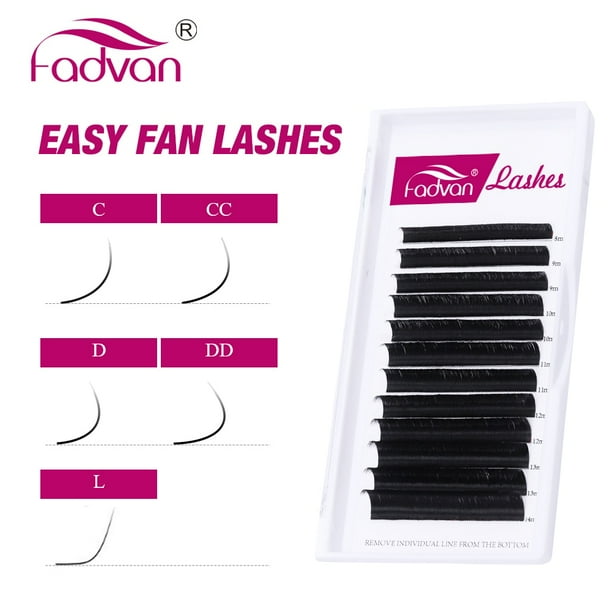 Fadvan Easy Fan Lashes Extension DIY 2d/3d/5d/10d Faux Mink Blooming Extensiones de pestañas 0.05/0.07/0.10 Auto Fan Makeup Lashes Tan Jianjun unisex