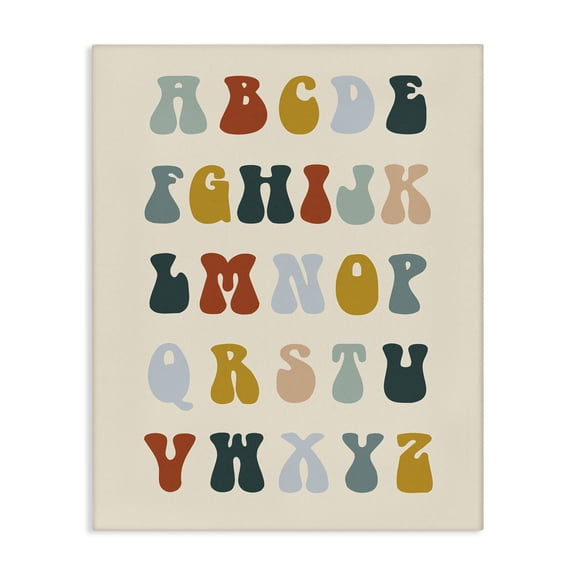 Stupell Industries Eclectic Earthy Alphabet Letters Canvas Art, 16 x 20, by Lil' Rue