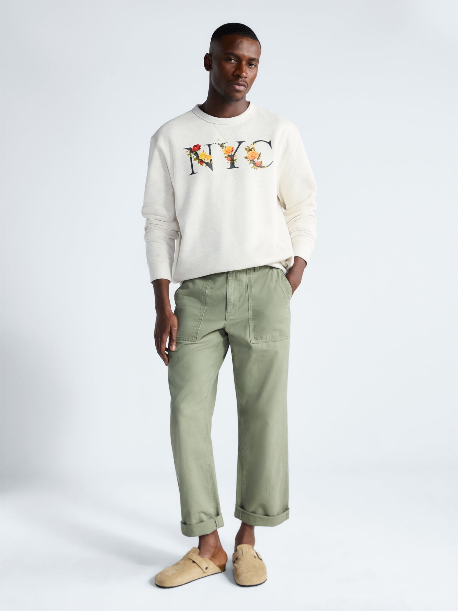 Free Assembly Men's New York Graphic Cotton Sweatshirt, Sizes S-2XL