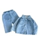 thumbnail image 1 of Odeerbi 0-4 Años Niño Niña Conjunto Vaquero Camisa Vaquera Manga Larga Conjunto Cuello Redondo Camisa Pantalones Sueltos Conjunto Dos Piezas, 1 of 7