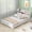 White, variant on Alvantor Full Size Platform Bed with LED Light, Wood Storage Headboard and Guardrail, White