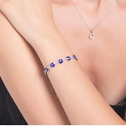 Pori Jewelers Sterling Silver Blue Evil Eye Bracelet