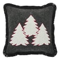 thumbnail image 2 of VHC Brands 3 Christmas Trees Black Woven Pillow 12x12, 2 of 6