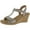 Brown Metallic, variant on Rockport Womens BLANCA T STRAP Faux Leather Open Toe Wedge Sandals