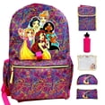 thumbnail image 1 of Mochila Disney Princess para niñas de 16 pulgadas, juego de 6 piezas, mochila princesa con lonchera, ideal para niñas que regresan a la escuela y a la escuela primaria, 1 of 9