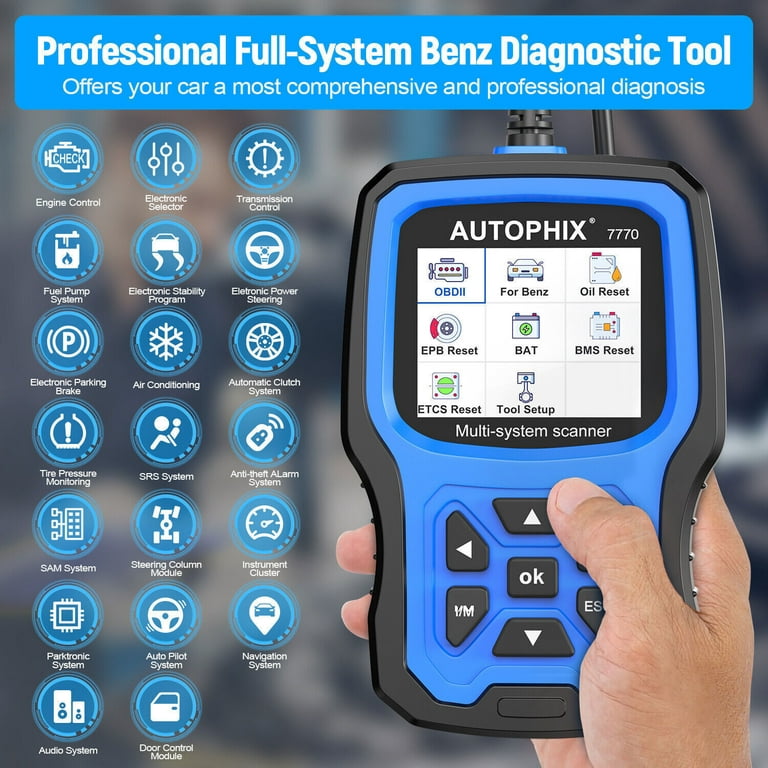 AUTOPHIX 7770 Full Systems OBD2 Scanner Code Reader Automotive Diagnostic  Tool Oil EPB BMS DPF fit for Mercedes Benz 