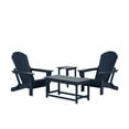 thumbnail image 3 of WestinTrends Malibu 4-Pieces Outdoor Patio Furniture Set, All Weather Outdoor Seating Plastic Adirondack Chair Set of 2 with Coffee Table and Side Table, Navy Blue, 3 of 14