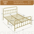 thumbnail image 6 of Topeakmart Metal Bed Frame Spindle Headboard and Footboard, Antique Gold, Queen, 6 of 7