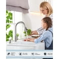 thumbnail image 2 of TRAHOO-Kitchen Faucet with Soap Dispenser, Stainless Steel Kitchen Sink Faucet, Pull Down Kitchen Faucet Brushed Nickel Utility Sink Faucet Single Handle High Arc Kitchen Tap for Sink, RV, Laundry, B, 2 of 4