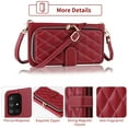 thumbnail image 4 of Dswteny Argyle Wallet Case for Samsung Galaxy A71 5G with Wrist Strap Shoulder Strap, Zipper Purse PU Leather Flip Credit Card Holder Stand Cell Phone Cover for A 71 G5 71A S71 Women Girls Red, 4 of 8