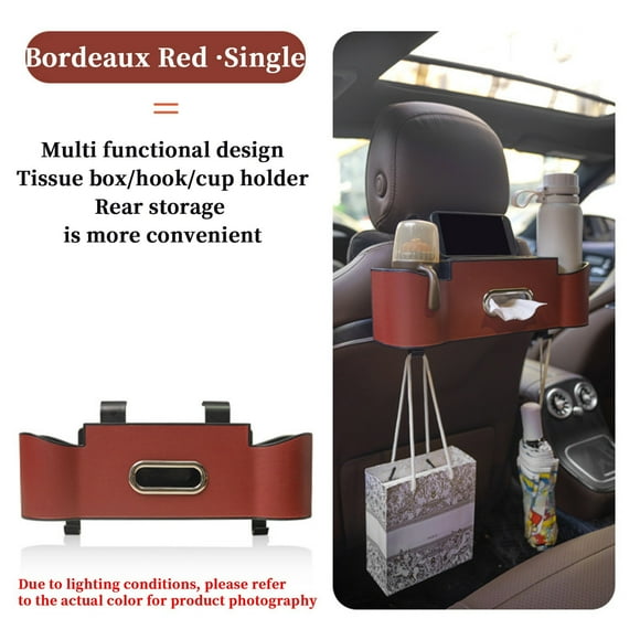 SDNall Car Organizers and Storage, Car Seat Organizer, Multifunctional Car Seat Organizer, Lambskin Multifunctional Car Seat Back Organizer Seat Back Hook Cup Storage Box