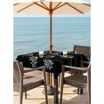 thumbnail image 3 of Outdoor Tablecloth with Umbrella Hole for Patio/Picnic/Party/Camping, Spring Dandelion Waterproof Table Cloth Square Cover Washable, Modern Country Flower Black White (54"x 54"), 3 of 8